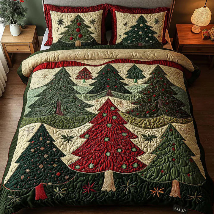 Juego de Ropa de Cama Acolchado de 3 Piezas - Bosque Alegre