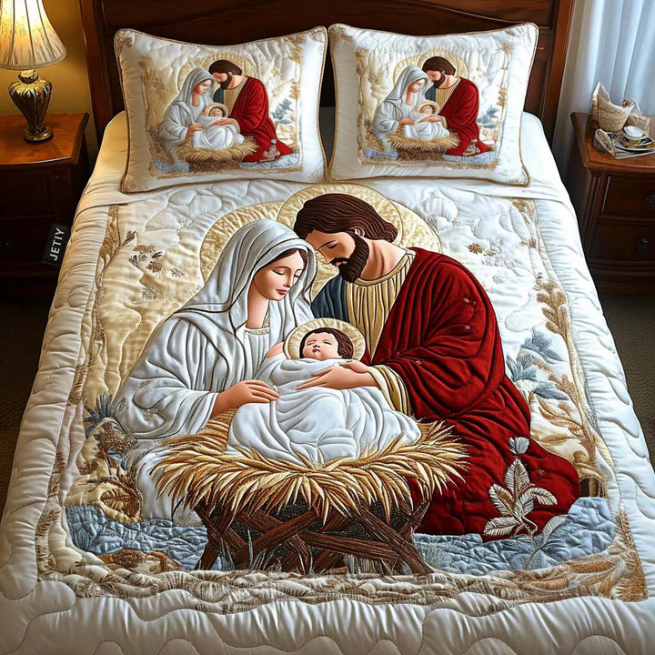 Juego de Ropa de Cama Acolchado de 3 Piezas - Bendición Radiante