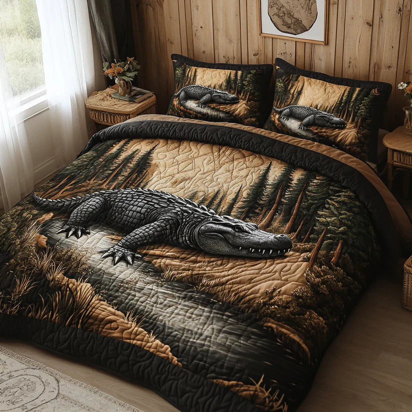 Juego de Ropa de Cama Acolchado de 3 Piezas - Animales del Bosque