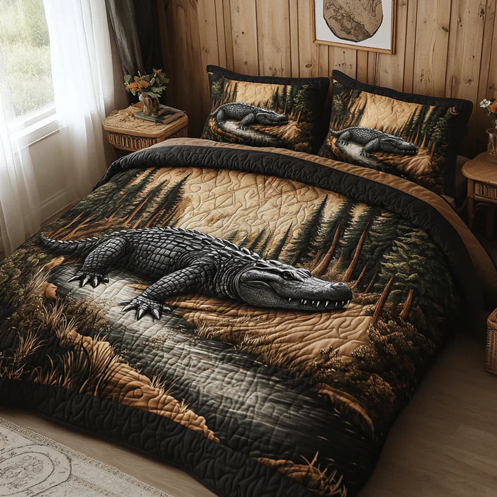 Juego de Ropa de Cama Acolchado de 3 Piezas - Animales del Bosque