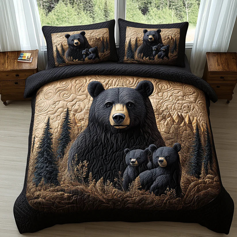 Juego de Ropa de Cama Acolchado de 3 Piezas - Animales del Bosque