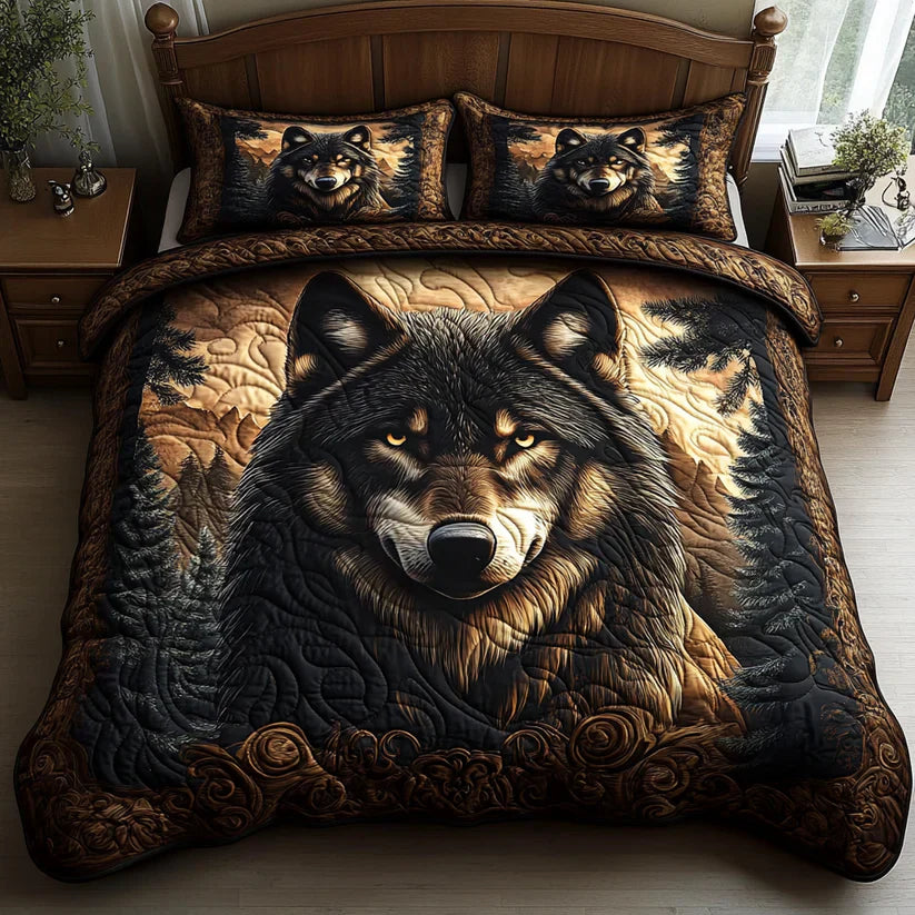 Juego de Ropa de Cama Acolchado de 3 Piezas - Animales del Bosque