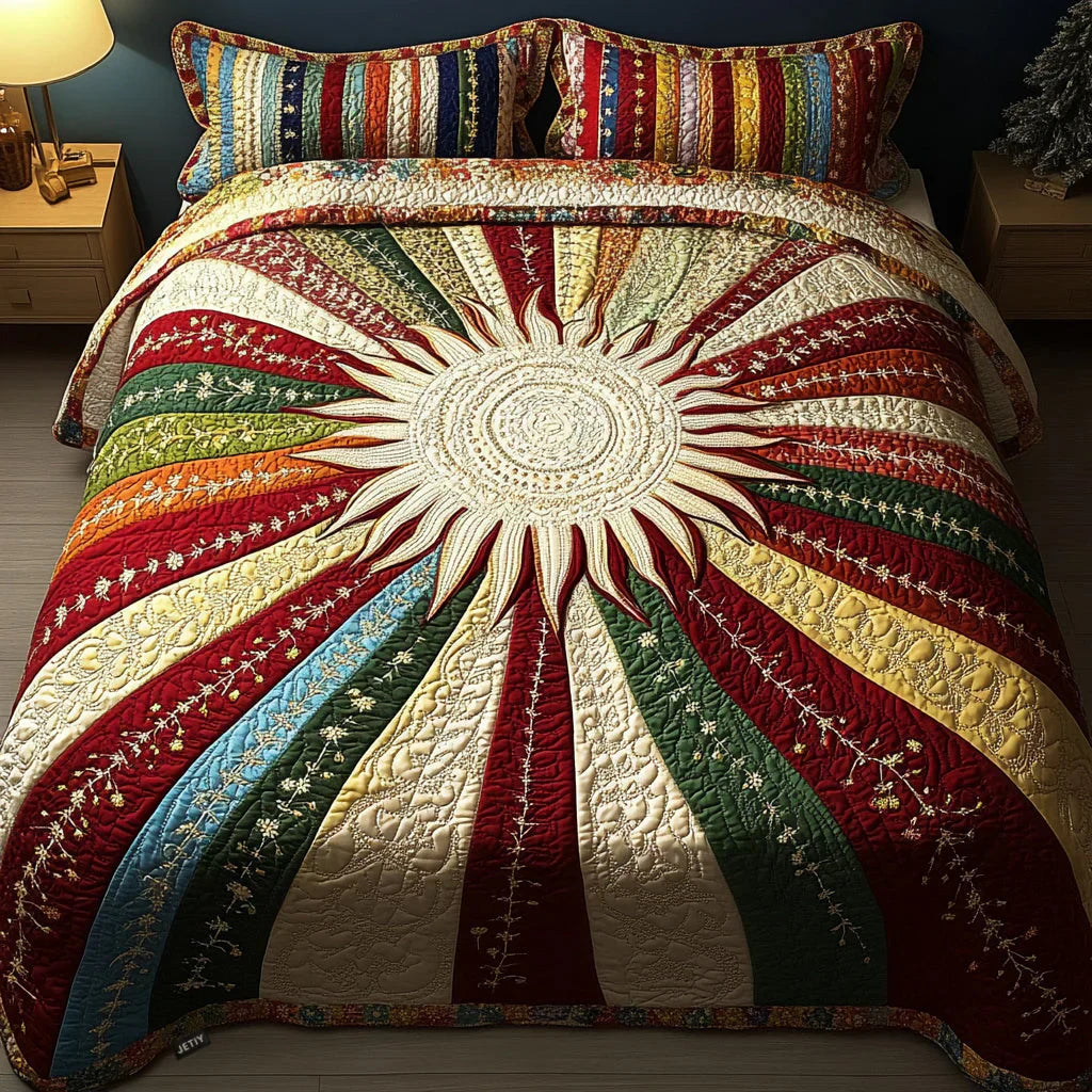 Juego de Ropa de Cama Acolchado de 3 Piezas - Brillo Solar
