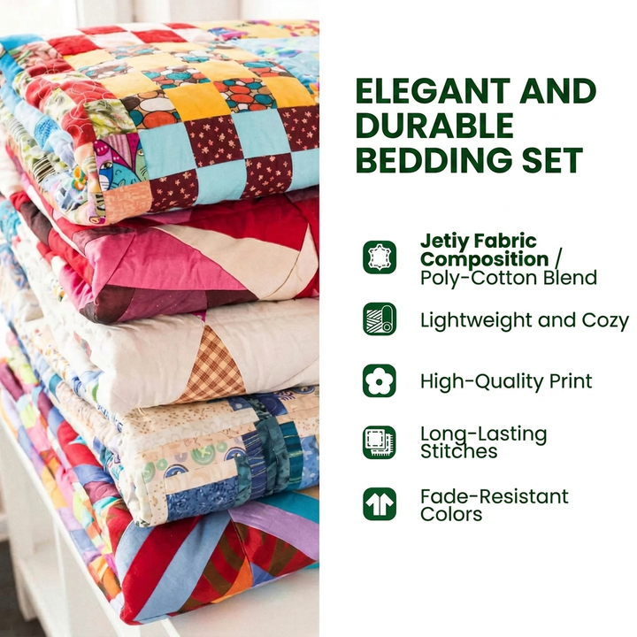 Juego de Ropa de Cama Acolchado de 3 Piezas - Gallo del Amanecer